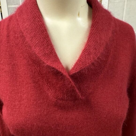 Sarah Spencer,Woman,Sweater Cashmere Red+Skirt Black Rayon Set,Sz S,Long Sleeve! - Picture 4 of 13